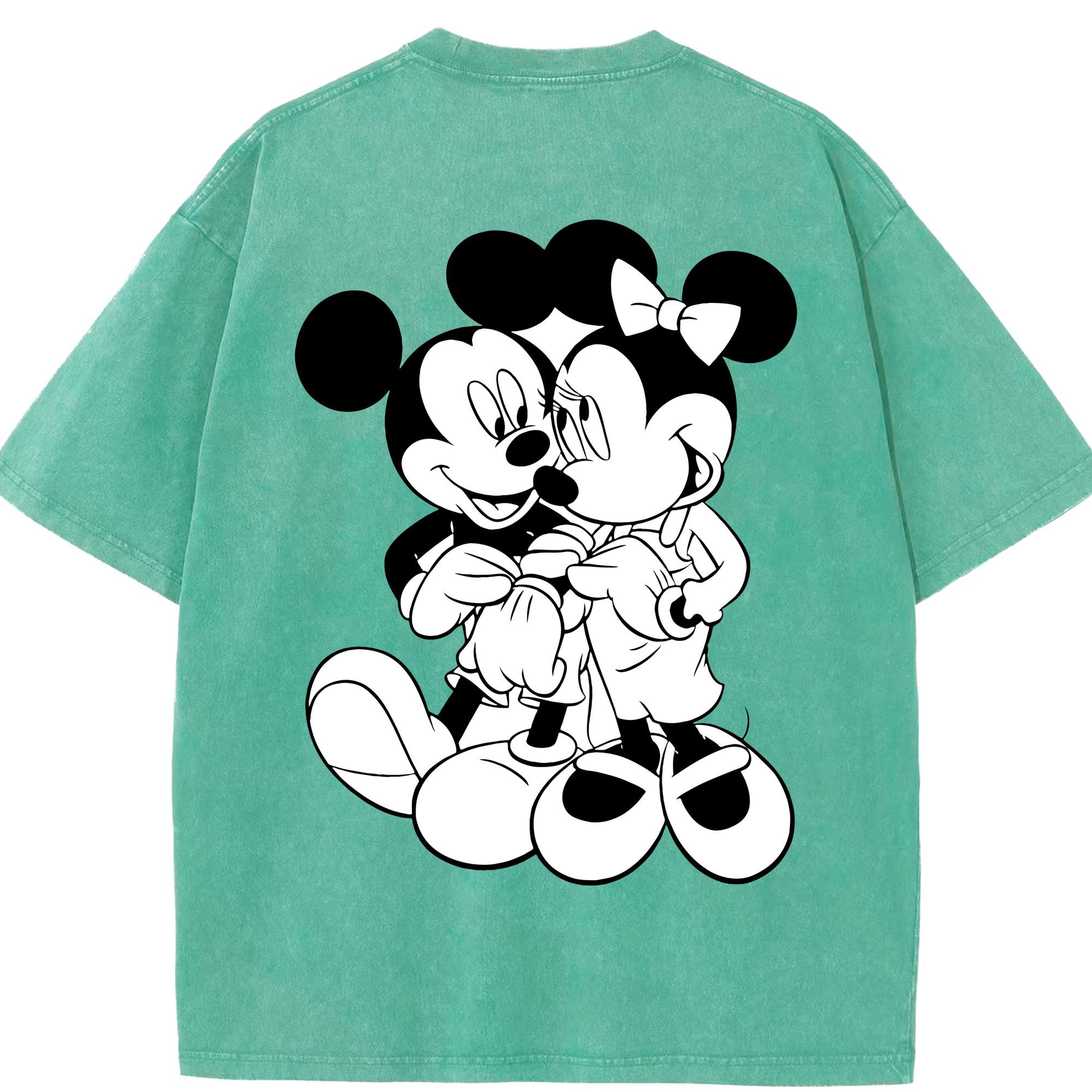 （画像用） ミッキーマウス Mickey Mouse 綿100% ヴィンテージ風 半袖Tシャツ（背面プリント）